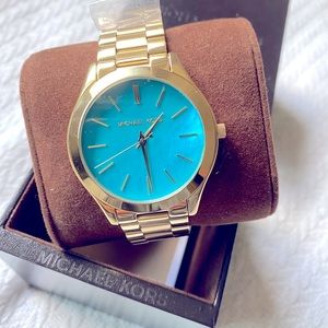 Michael Kors : Gold and Blue Mother of Pearl Watch
